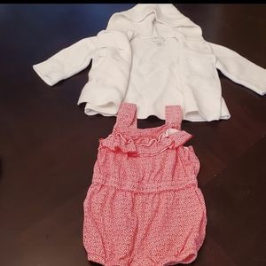 Bundle Of Girls Hooded Cardigan And Romper